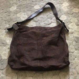 Coach brown suede shoulder bag